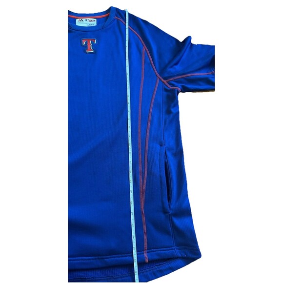 Majestic Texas Rangers Men’s M Thermal Sweater Shirt MLB Baseball Blue Sports - Picture 8 of 13